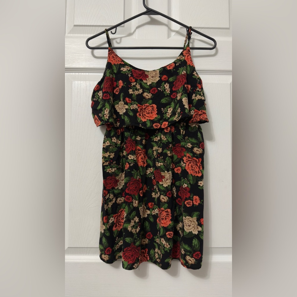 Ambiance Floral top - Black, Red, and Green